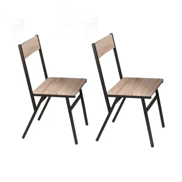 Ensemble De Table Avec 2 Chaises En Bois Avec Struture En Métal Noir Table 80l X 50l X 75h Cm /