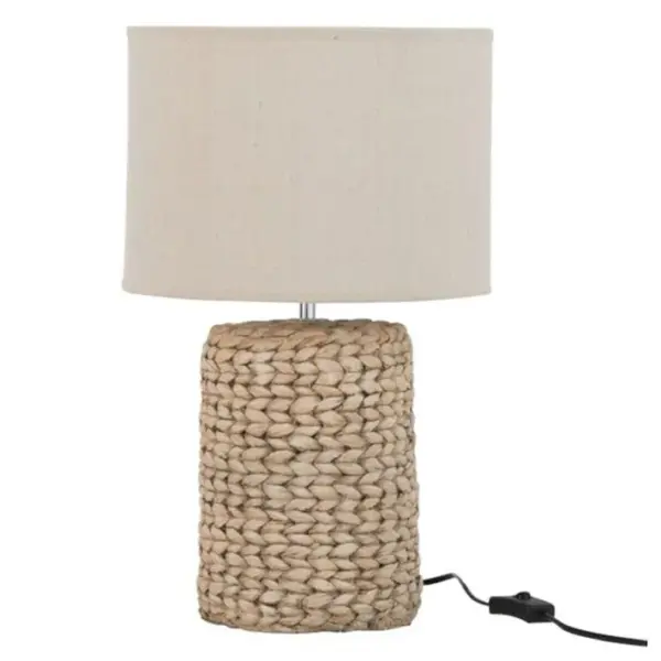 Lampe à Poser Déco Ciment tressée 48cm Naturel