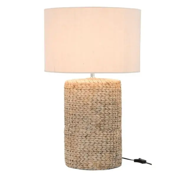 Lampe à Poser Déco Ciment tressée 71cm Naturel