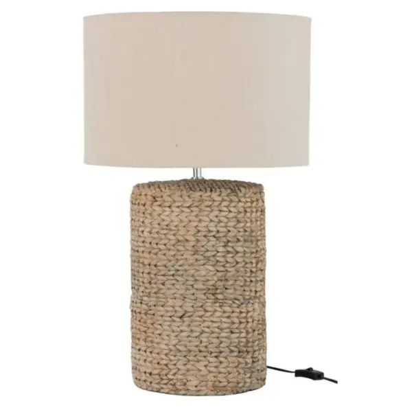 Lampe à Poser Déco Ciment tressée 71cm Naturel