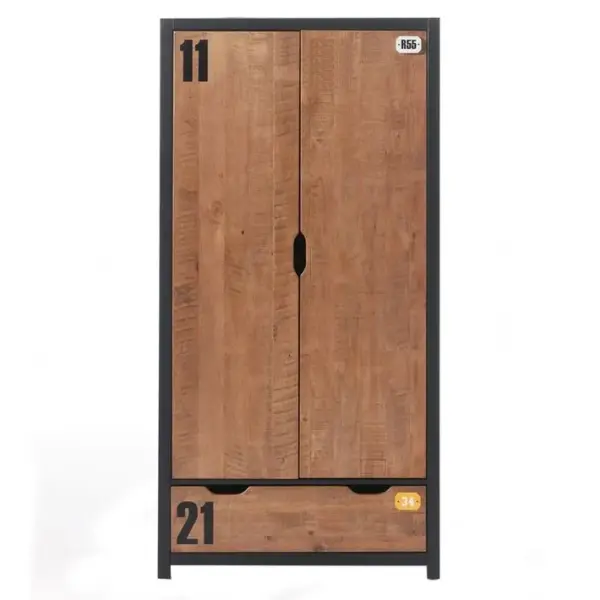 Armoire 2 Portes alex 200cm Marron et Noir