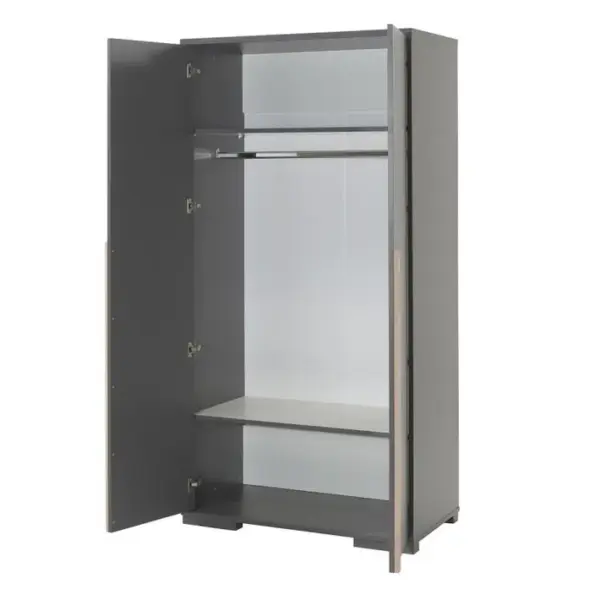 Armoire 2 Portes london 195cm Gris Anthracite