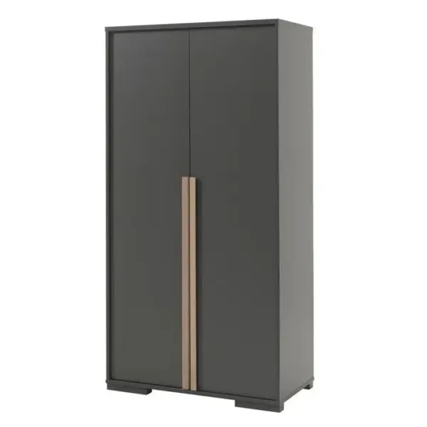 Armoire 2 Portes london 195cm Gris Anthracite