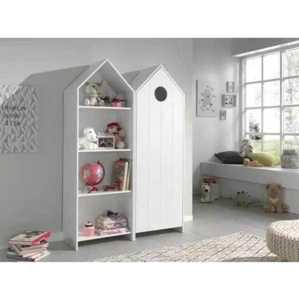 Pack - Étagère et Armoire 4 Niveaux casami 171cm Blanc