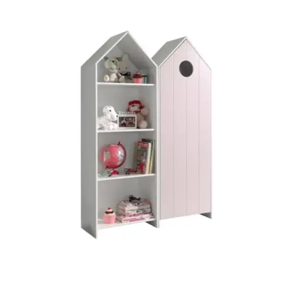 Pack - Étagère et Armoire 4 Niveaux casami 171cm Blanc et Rose