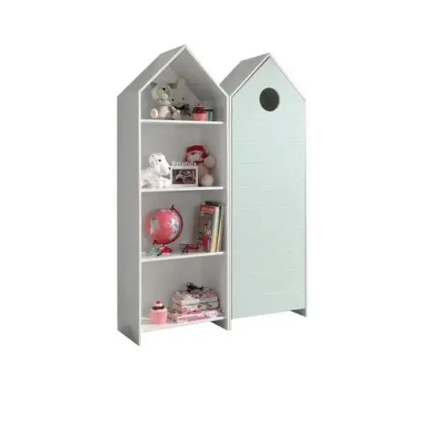 Pack - Étagère et Armoire 4 Niveaux casami 171cm Blanc et Menthe