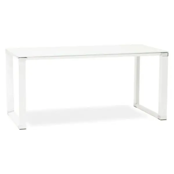 Bureau Design En Verre hovik 160cm Blanc