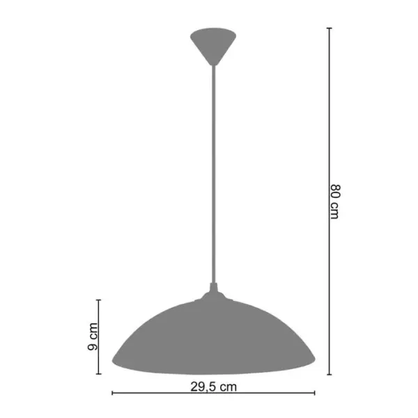 Suspension Tosel Demi Lune Métal Dôme Blanche D 30 X H 68 Cm