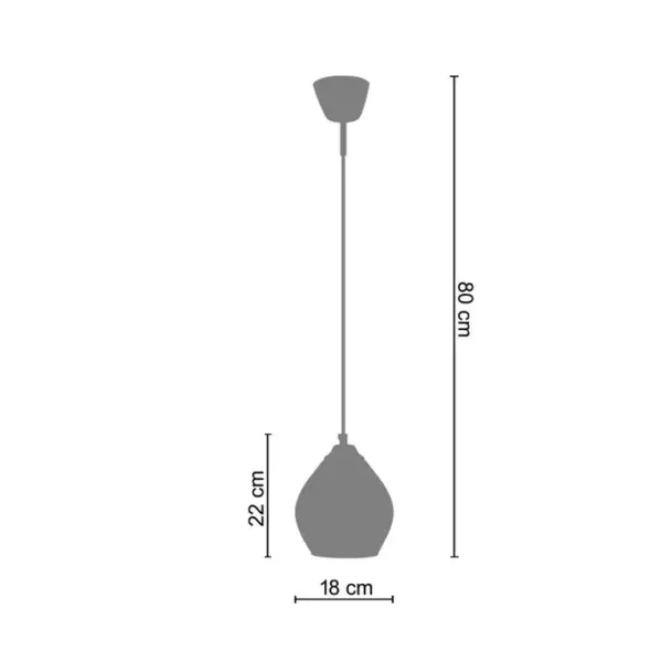 Suspension Tosel Uovo Verre Larme Noir D 18 X H 80 Cm