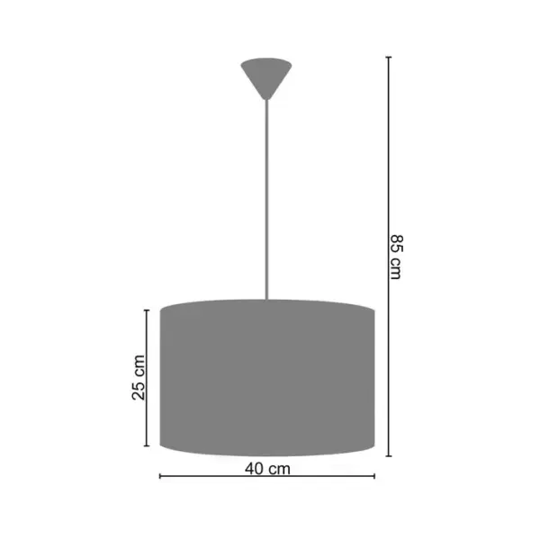 Suspension Tosel Britânia Tissu Cylindre Brun D 40 X H 85 Cm