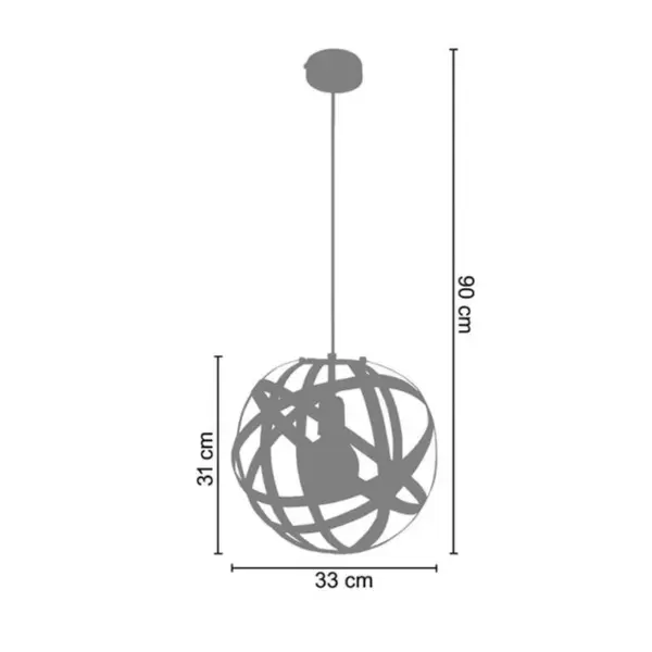 Suspension Tosel Vesuvio Métal Dôme Blanc D 33 X H 90 Cm