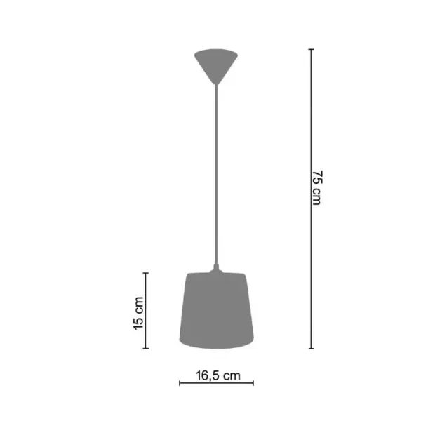 Suspension Tosel Trofa Céramique Conique Doré D 16,5 X H 75 Cm