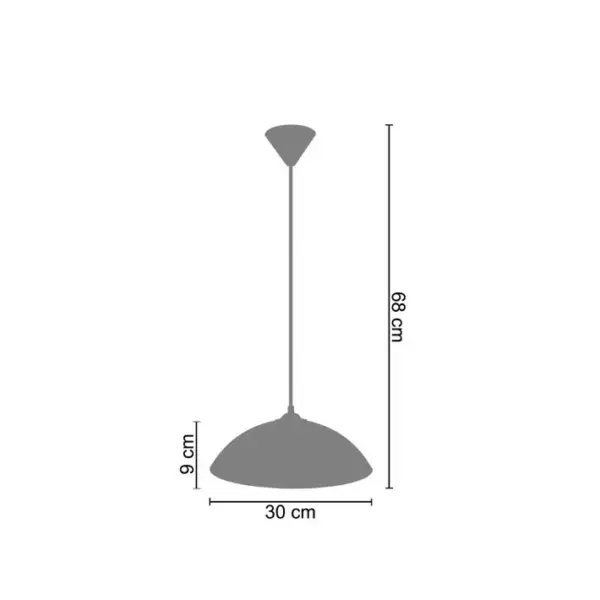 Suspension Tosel Demi Lune à Métal Dôme Jaune Foncé D 30 X H 68 Cm