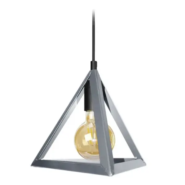 Suspension Tosel Tétraèdre Métal à Métal Géométrique Beige Noir D 27 X H 80 Cm