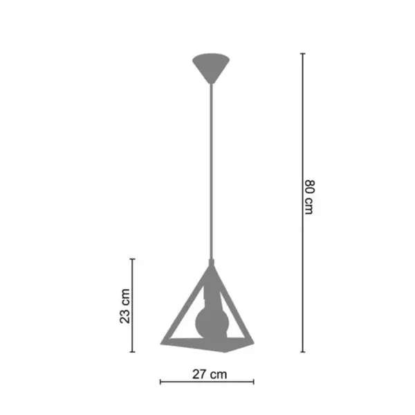 Suspension Tosel Tétraèdre Métal à Métal Géométrique Beige D 27 X H 80 Cm