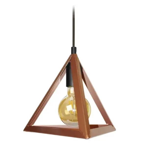 Suspension Tosel Tétraèdre Métal à Métal Géométrique Beige D 27 X H 80 Cm