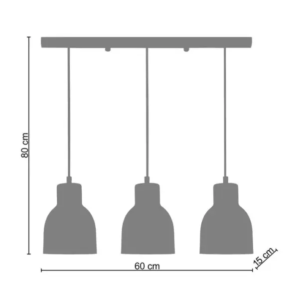 Suspension Tosel Carlson Métal Bar Noir D 60 X H 80 Cm