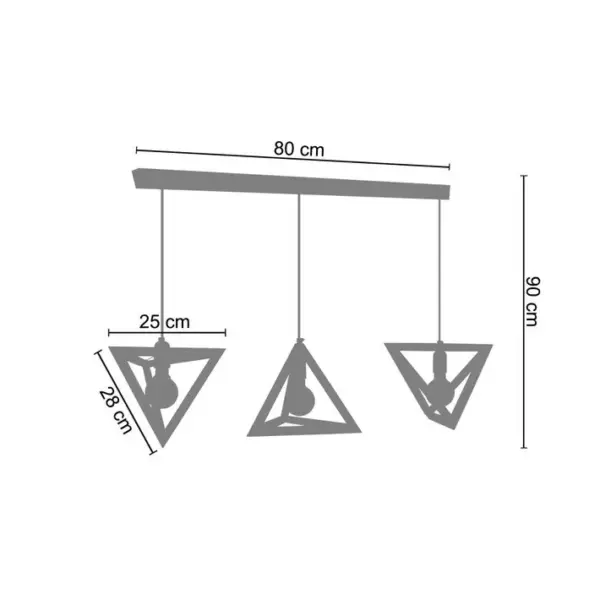 Suspension Tosel Tétraèdre à Bois Bar Lilas D 100 X H 90 Cm