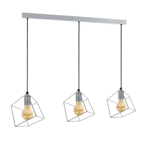 Suspension Tosel Square Métal Bar Beige D 80 X H 80 Cm