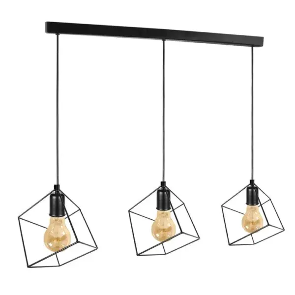 Suspension Tosel Square Métal Bar Marron D 80 X H 80 Cm