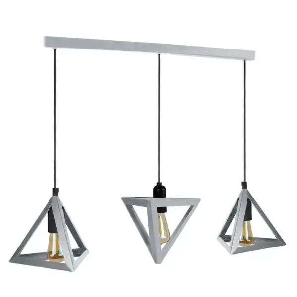 Suspension Tosel Tétraèdre Métal Métal Bar Gris D 70 X H 80 Cm