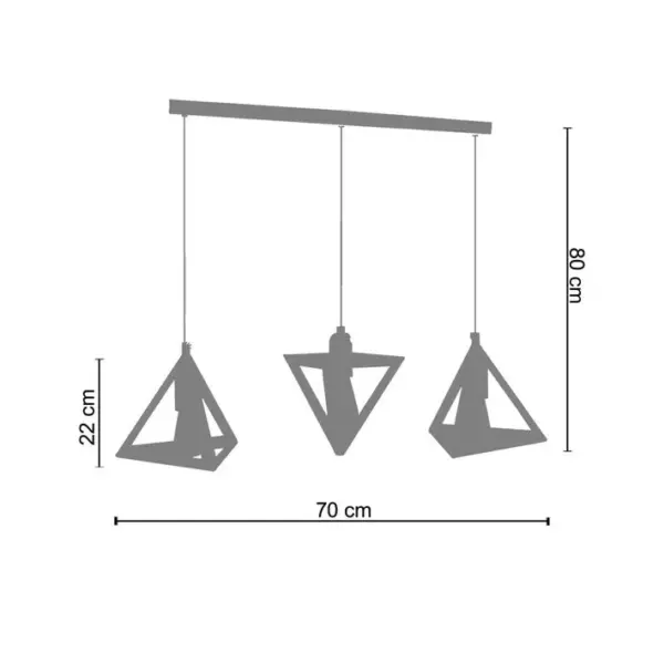 Suspension Tosel Tétraèdre Métal Métal Bar Marron D 70 X H 80 Cm