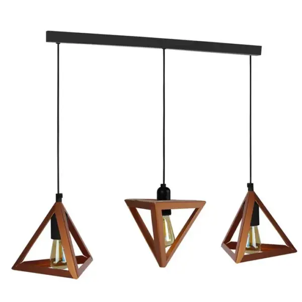 Suspension Tosel Tétraèdre Métal Métal Bar Marron D 70 X H 80 Cm