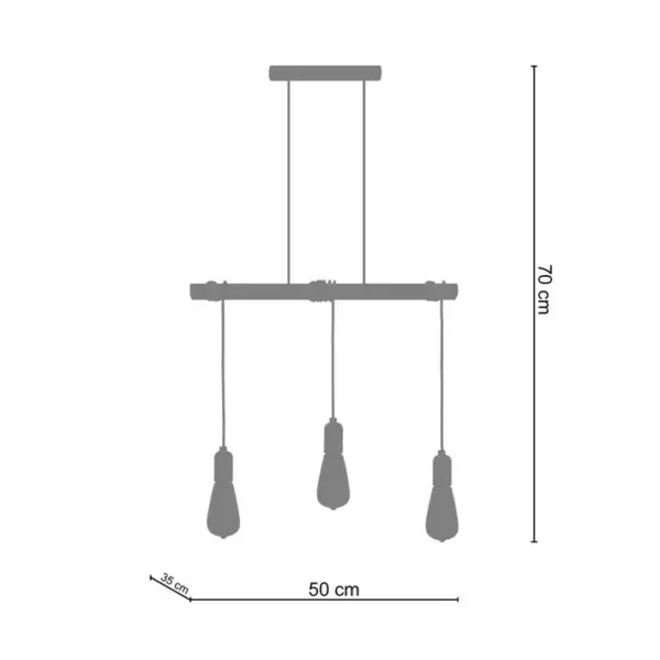 Suspension Tosel Brooklyn Ampoule Déco Bar Violet D 50 X H 180 Cm