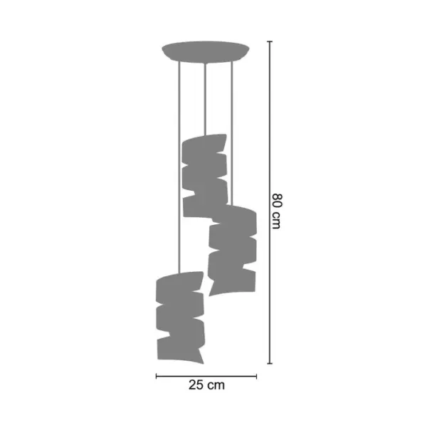 Suspension Tosel Tortillon Métal Grappe Vert D 25 X H 80 Cm