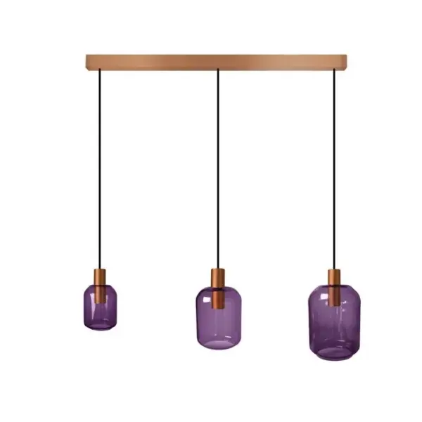 Suspension Tosel Svalbard Smb Verre Bar Taupe D 60 X H 100 Cm