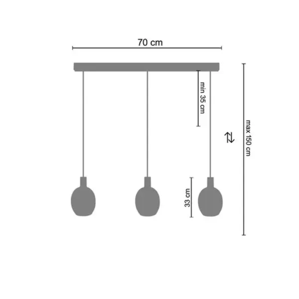 Suspension Tosel Vingolf Verre Bar Taupe D 60 X H 100 Cm