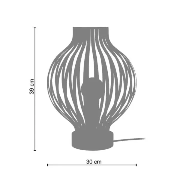 TOSEL Lampe à Poser Tosel Lam. Basel Métal Ovale Blanc D 30 X H 39 Cm