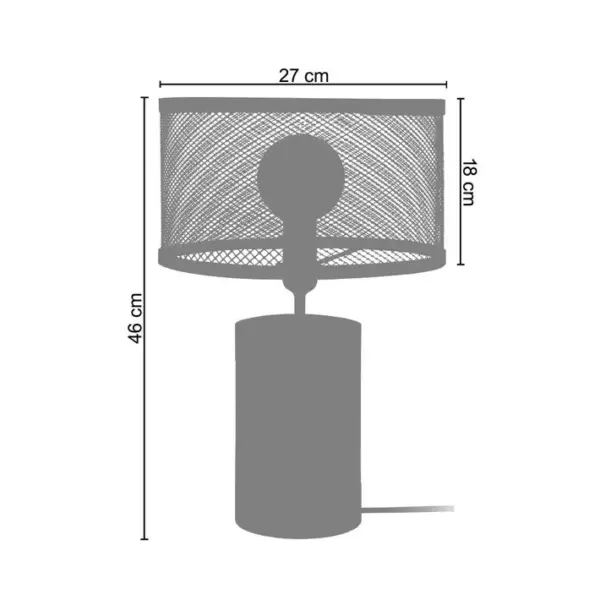 Lampe à Poser Tosel Adonis Métal Ronde Cylindre D 27 X H 46 Cm