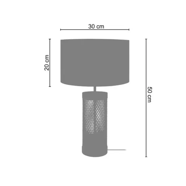 Lampe à Poser Tosel Adonis Tissu Poser Empire D 30 X H 50 Cm