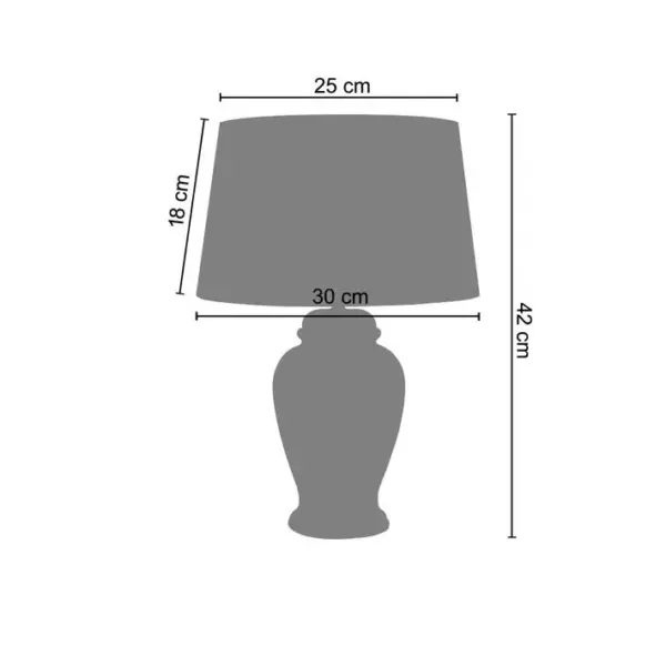 Lampe à Poser Tosel Ágora Tissu Vase Gris D 30 X H 42 Cm