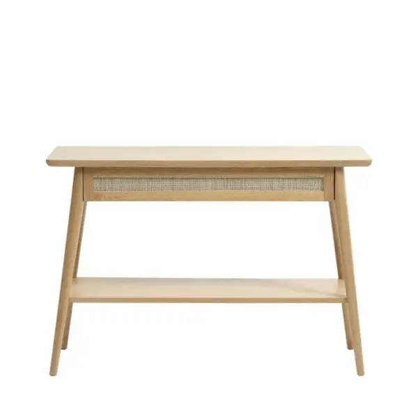 Console 1 Tiroir En Bois Et Cannage L110cm