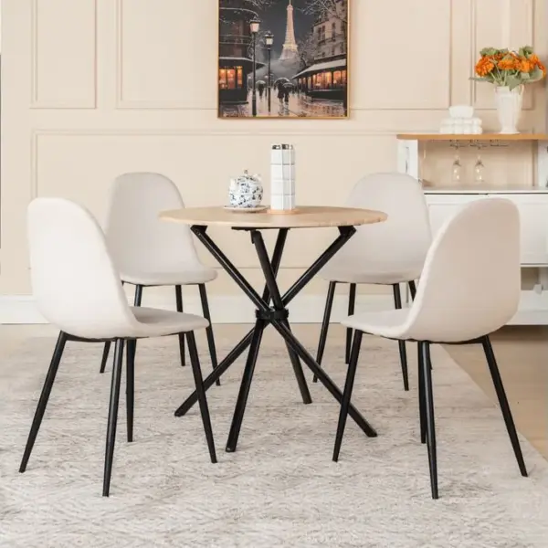 Ensemble De Table Et 4 Chaises Style Scandinave Effet Bois