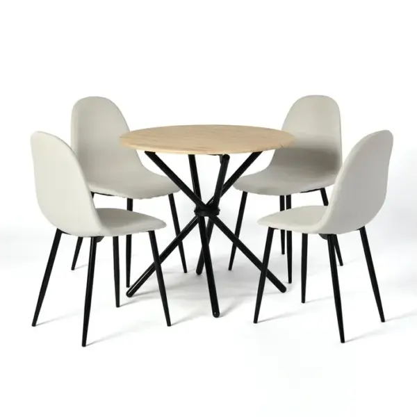 Ensemble De Table Et 4 Chaises Style Scandinave Effet Bois