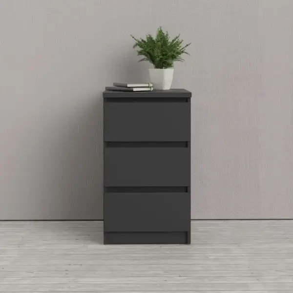 Demi commode 3 tiroirs BEST LAK 2 noir mat