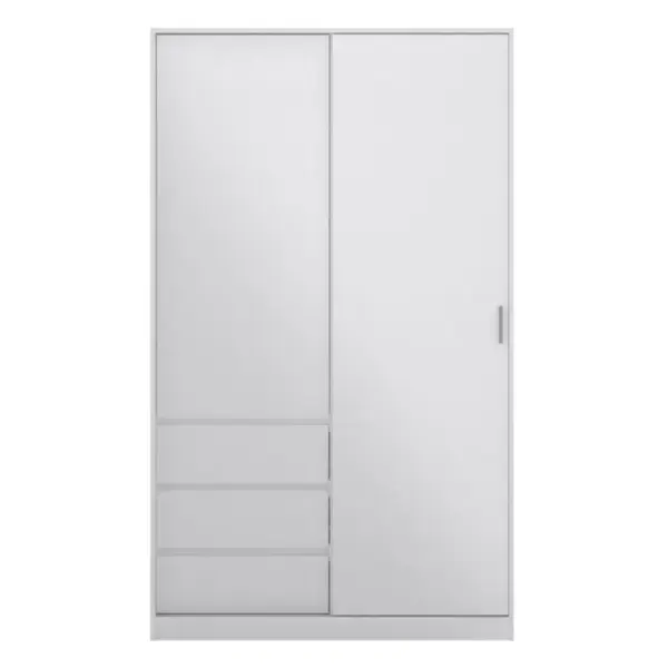 Armoire 2 portes 3 tiroirs L.118,5 cm BEST blanc laqué