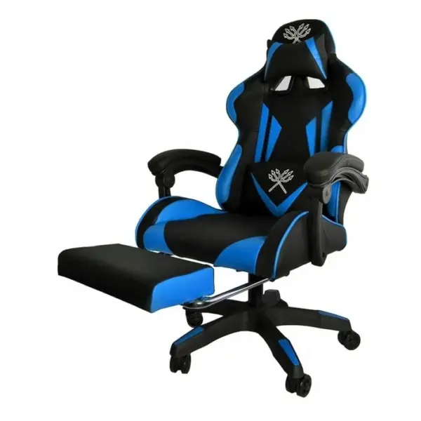 Gamer Fauteuil De Bureau Siège Gaming Dossier Inclinable Avec Repose-pieds Bleu