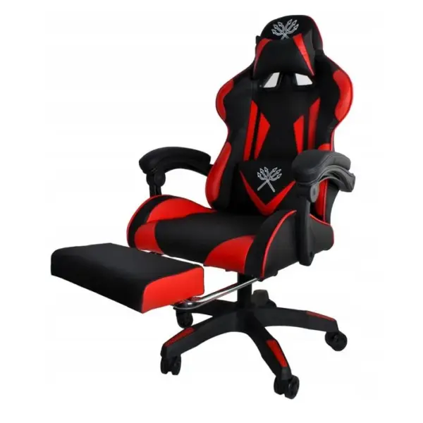 Fauteuil De Bureau Siège Gaming Dossier Inclinable Avec Repose-pieds Rouge