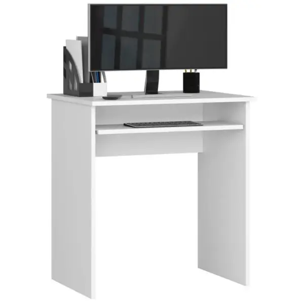 Petit Bureau Dordinateur Star Blanc 68 Cm Couleur Blanc 1 Étagère 68x51x74 Cm