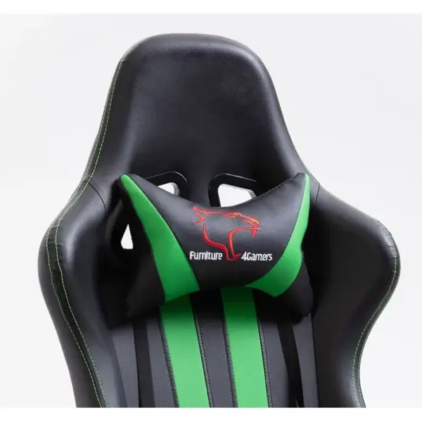 Fauteuil Gaming Fg33 Noir Et Vert Similicuir