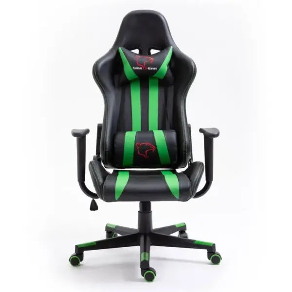 Fauteuil Gaming Fg33 Noir Et Vert Similicuir