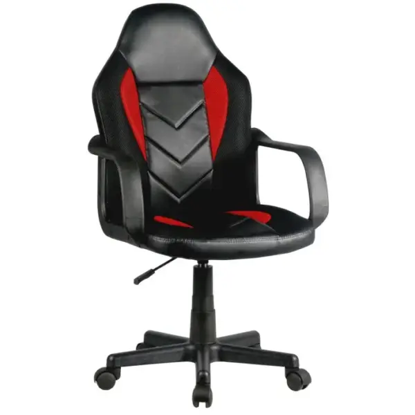 Fauteuil Gaming Enfant C18 Noir Et Rouge Simili