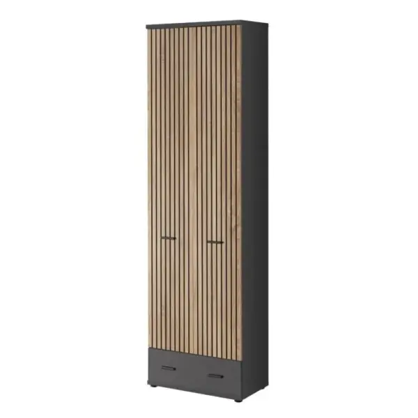 Armoire 2 Portes marco 203cm Naturel et Gris