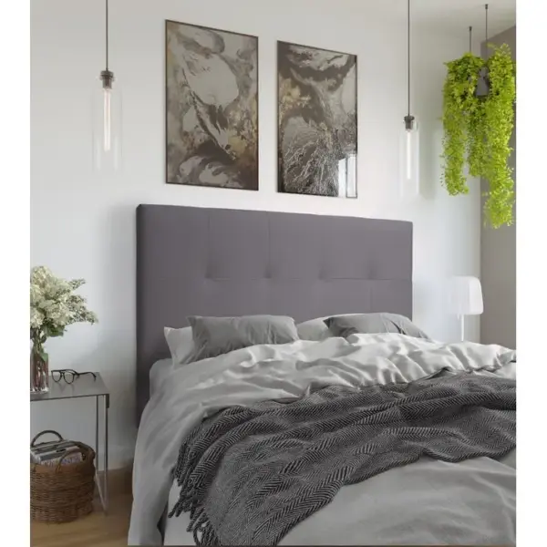 Tête de lit PU L.140 cm KARTY gris