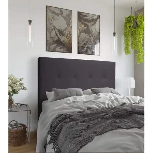 Tête de lit PU L.140 cm KARTY noir