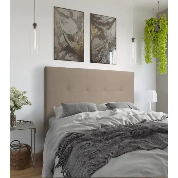 Tête de lit PU L.140 cm KARTY taupe